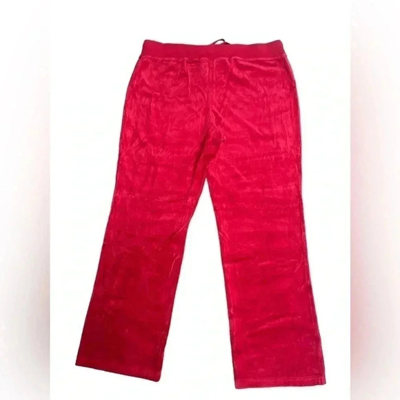 Two by Vince Camuto Red Velour Lounge Straight Leg Y2K Pants Women’s size XL - Picture 2 of 10